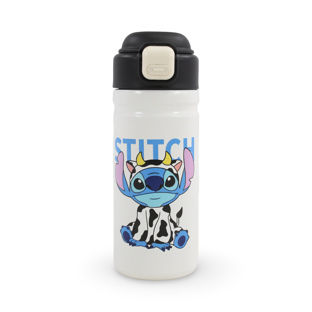 Stitch Stainless Steel Water Bottle – Black