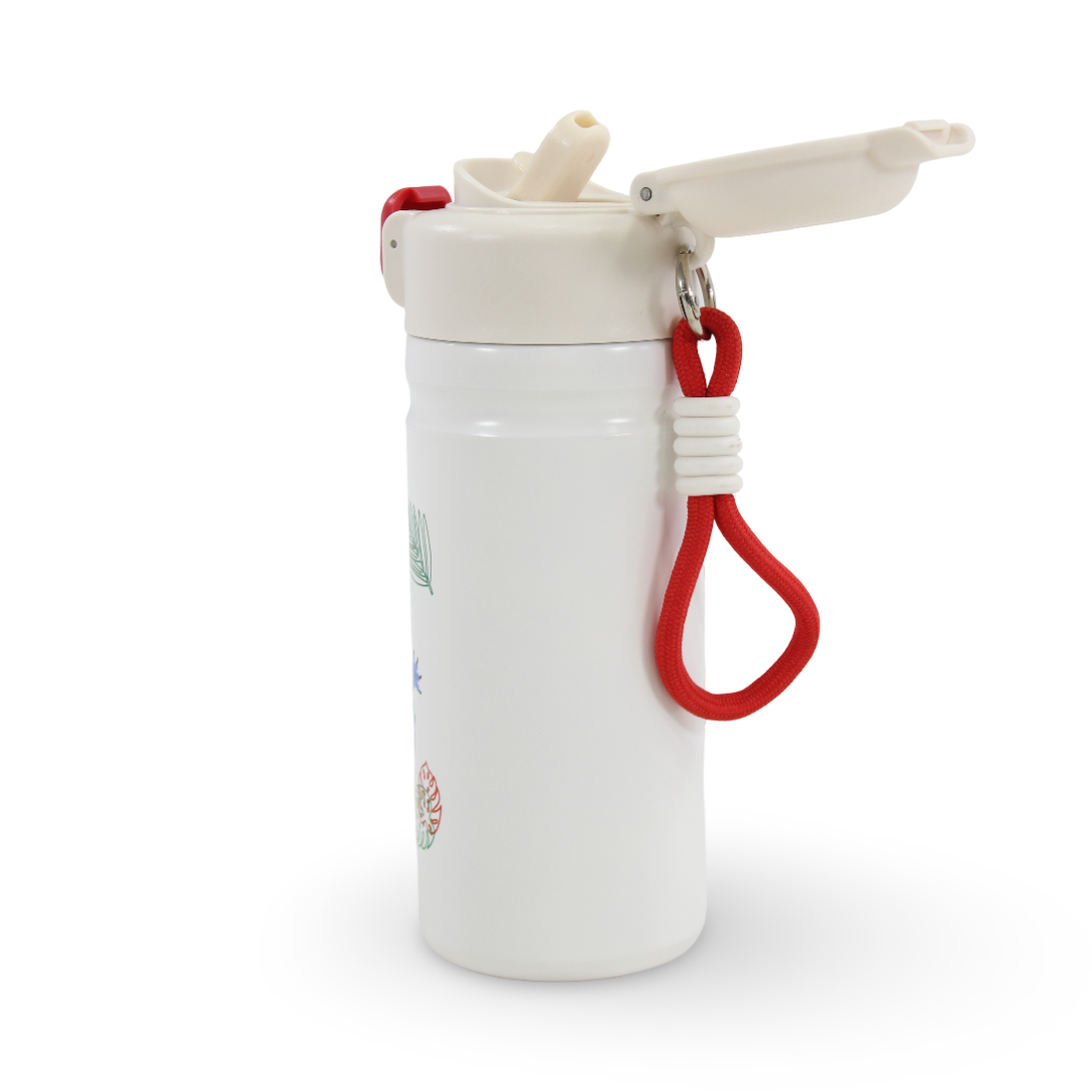 Stitch Stainless Steel Water Bottle – White