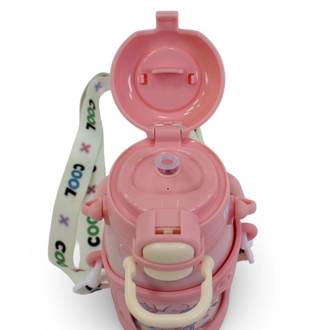 Labubu Stainless Steel Water Bottle – Pink