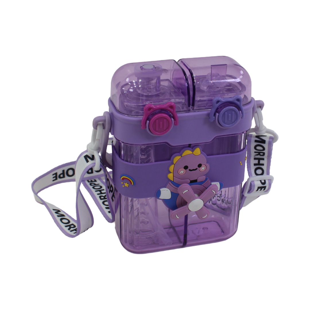 2-in-1 Plastic Water Bottle – Purple