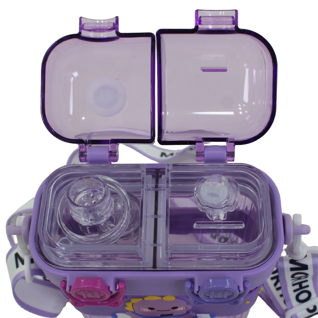 2-in-1 Plastic Water Bottle – Purple