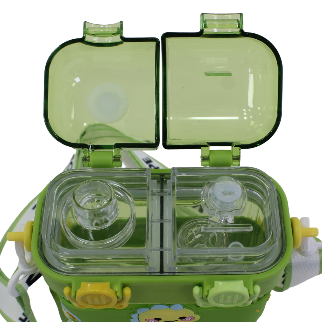 2-in-1 Plastic Water Bottle – Green