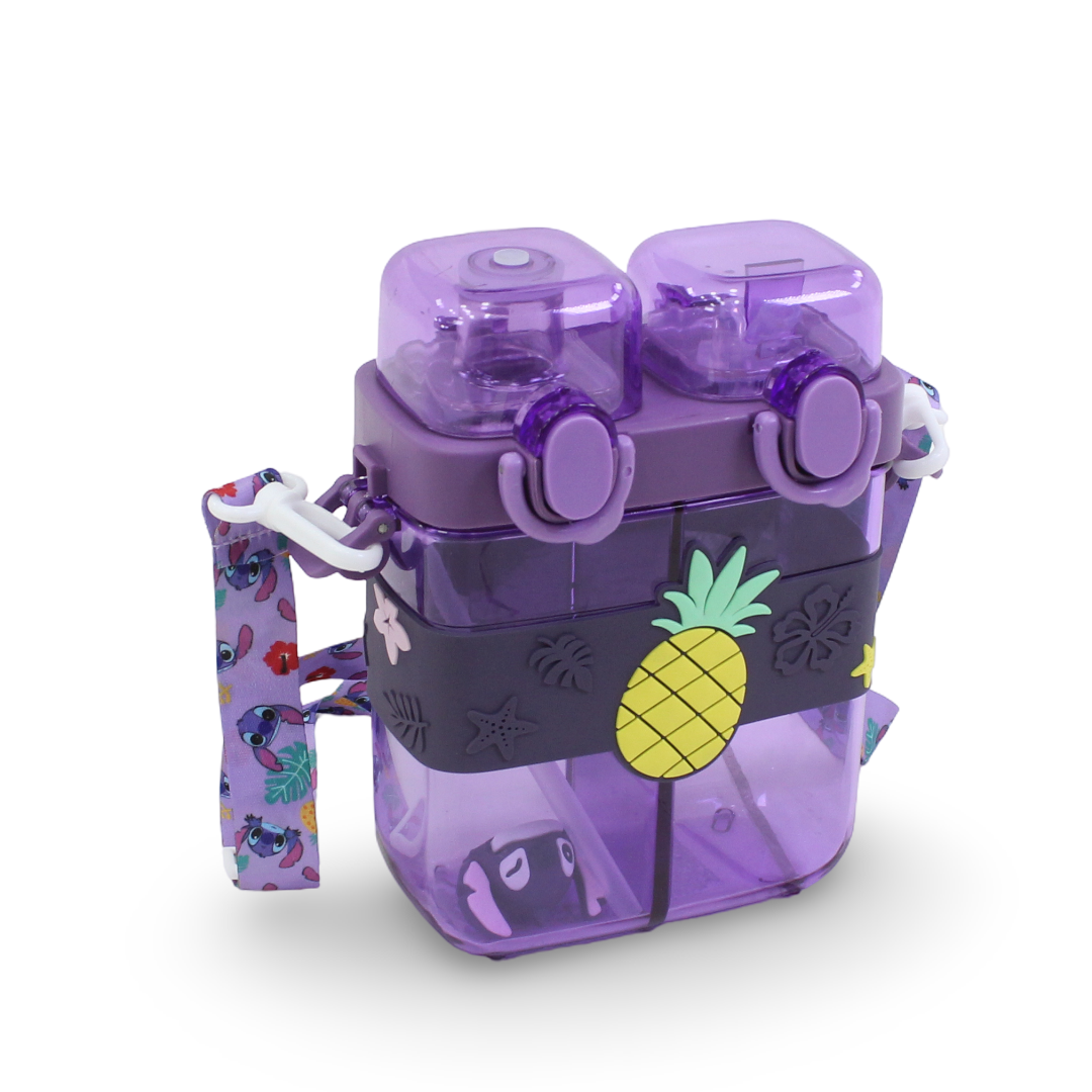2-in-1 Plastic Water Bottle – Purple