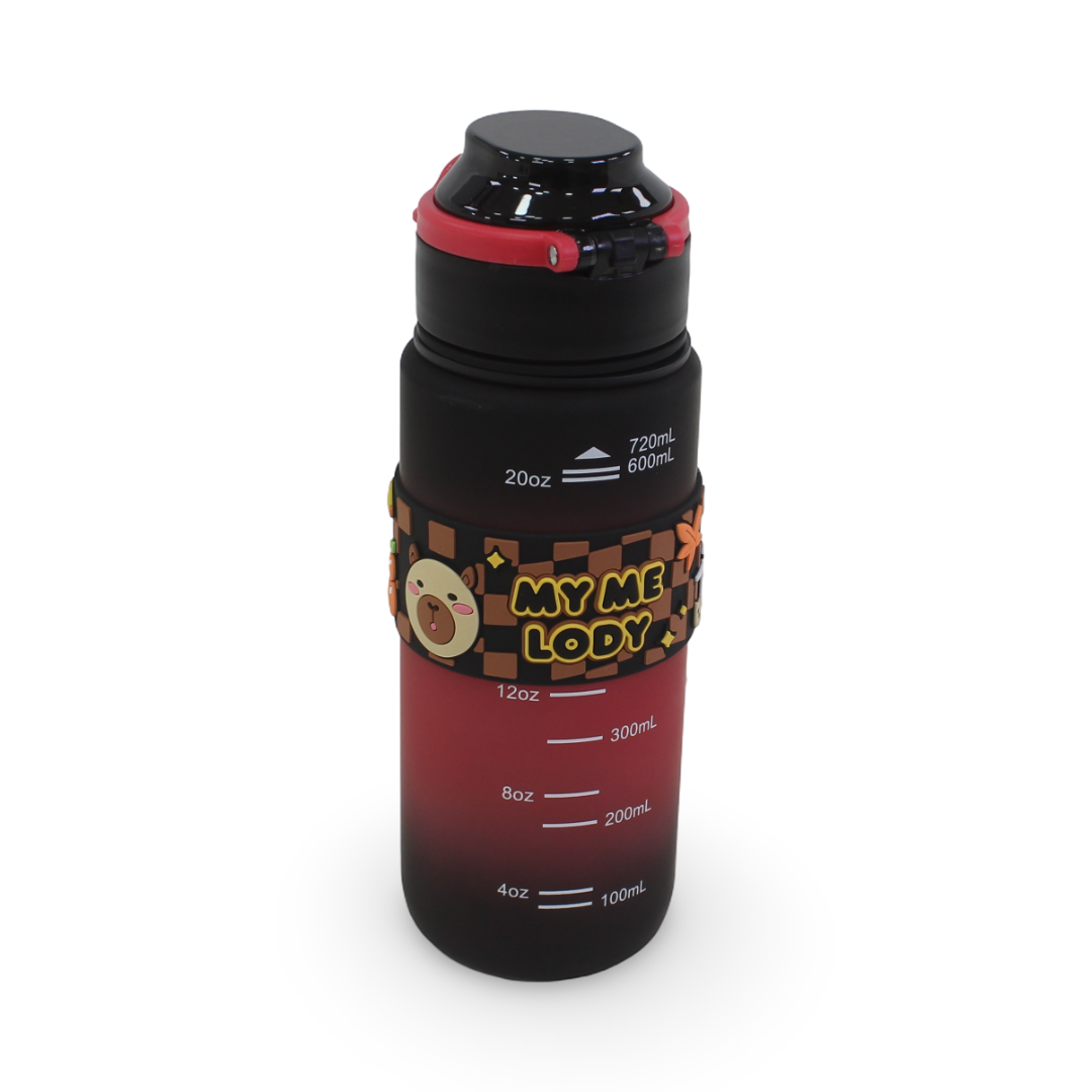 My Melody Plastic Water Bottle – Black & Red