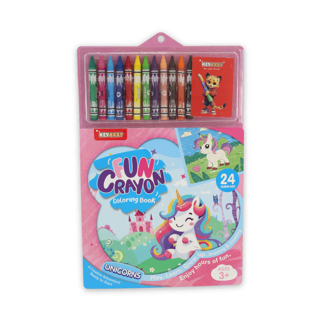 Keybaby Fun Crayon Unicorn Coloring Book - School