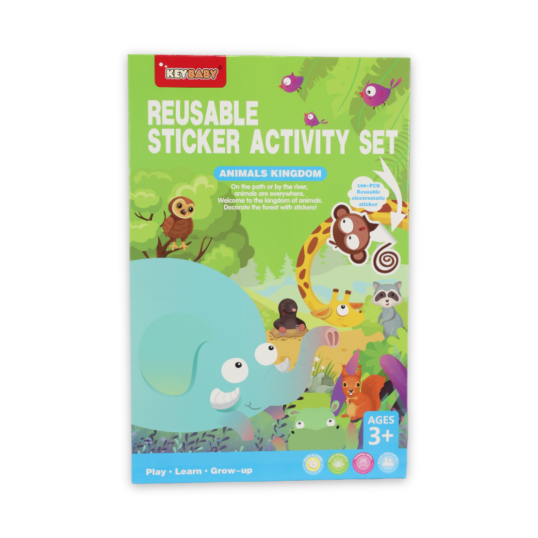 Keybaby "Animals Kingdom" Reusable Sticker Activity Set - School - Tokyo