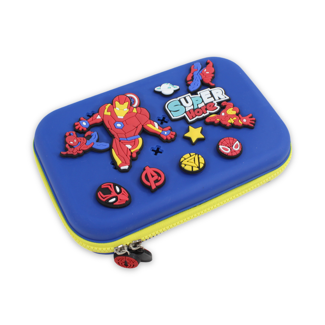 Iron-Man 3D Hardcover Pencil Case – Blue
