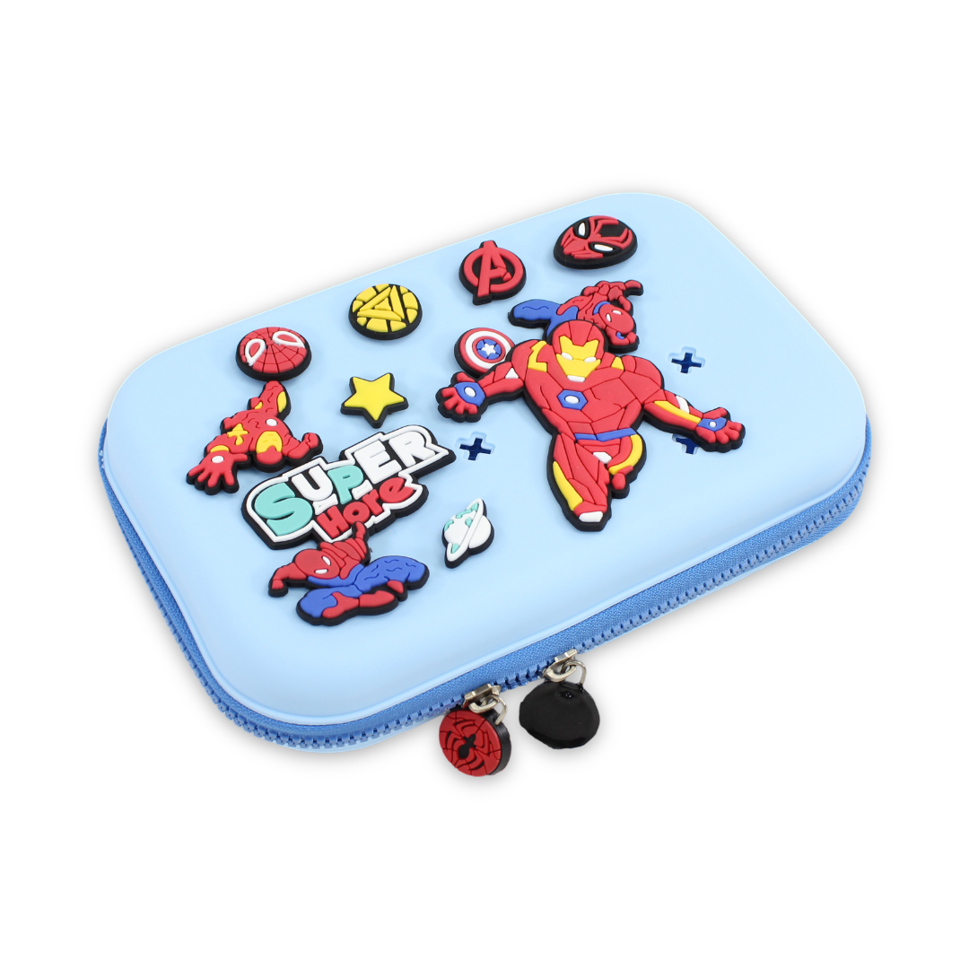 Iron-Man 3D Hardcover Pencil Case – Baby Blue