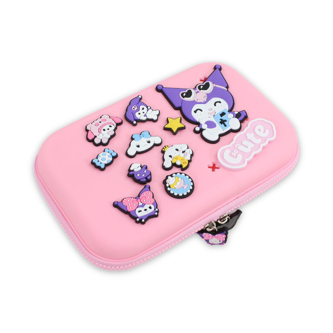 Kuromi 3D Hardcover Pencil Case – Pink