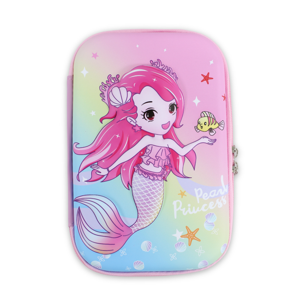 Mermaid Hardcover Pencil Case – Pink