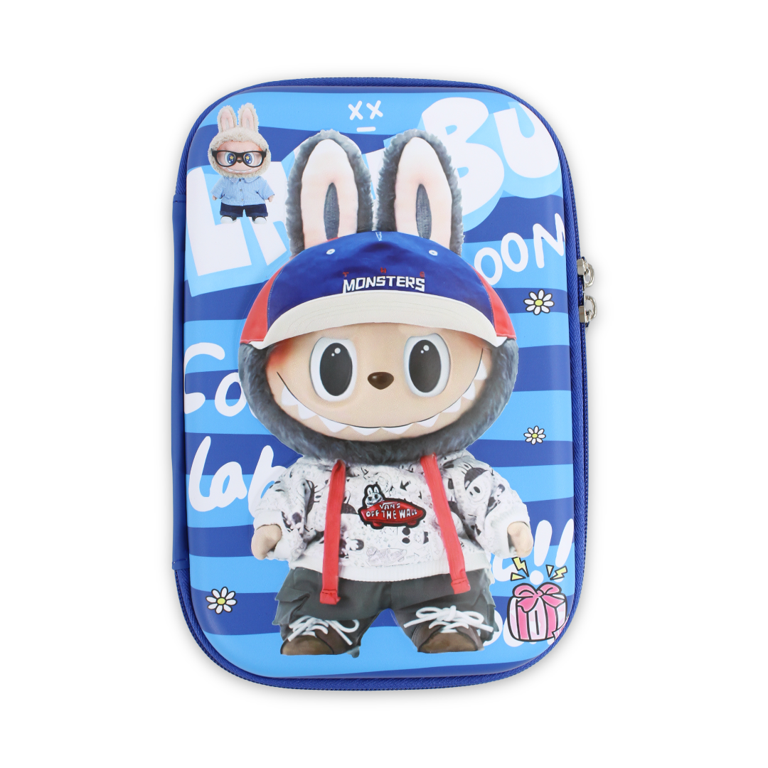 Labubu Hardcover Pencil Case – Blue