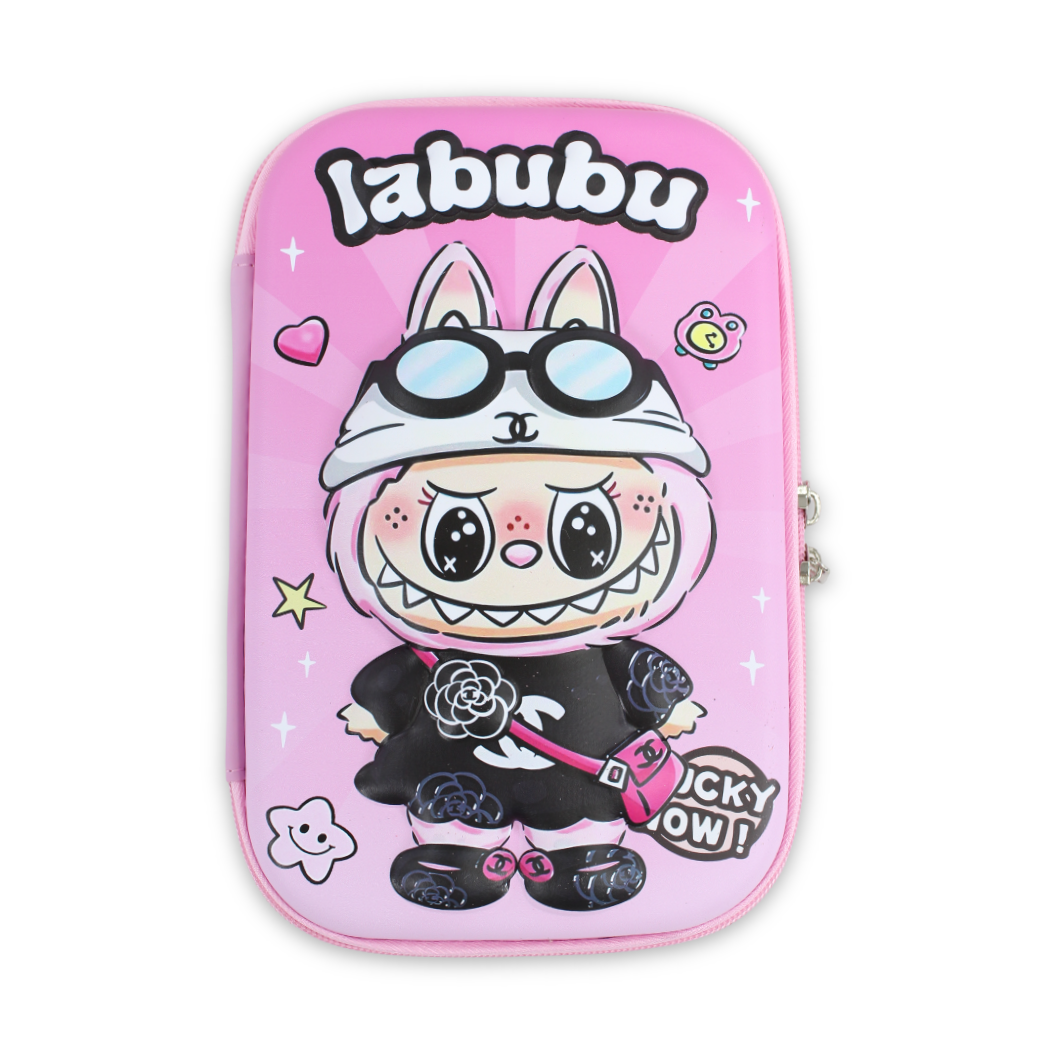 Labubu Hardcover Pencil Case – Pink