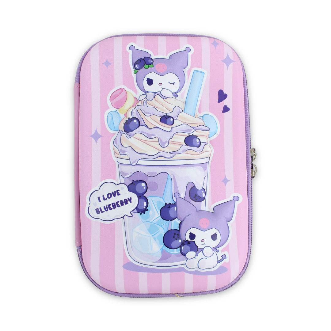 Kuromi Hardcover Pencil Case – Pink