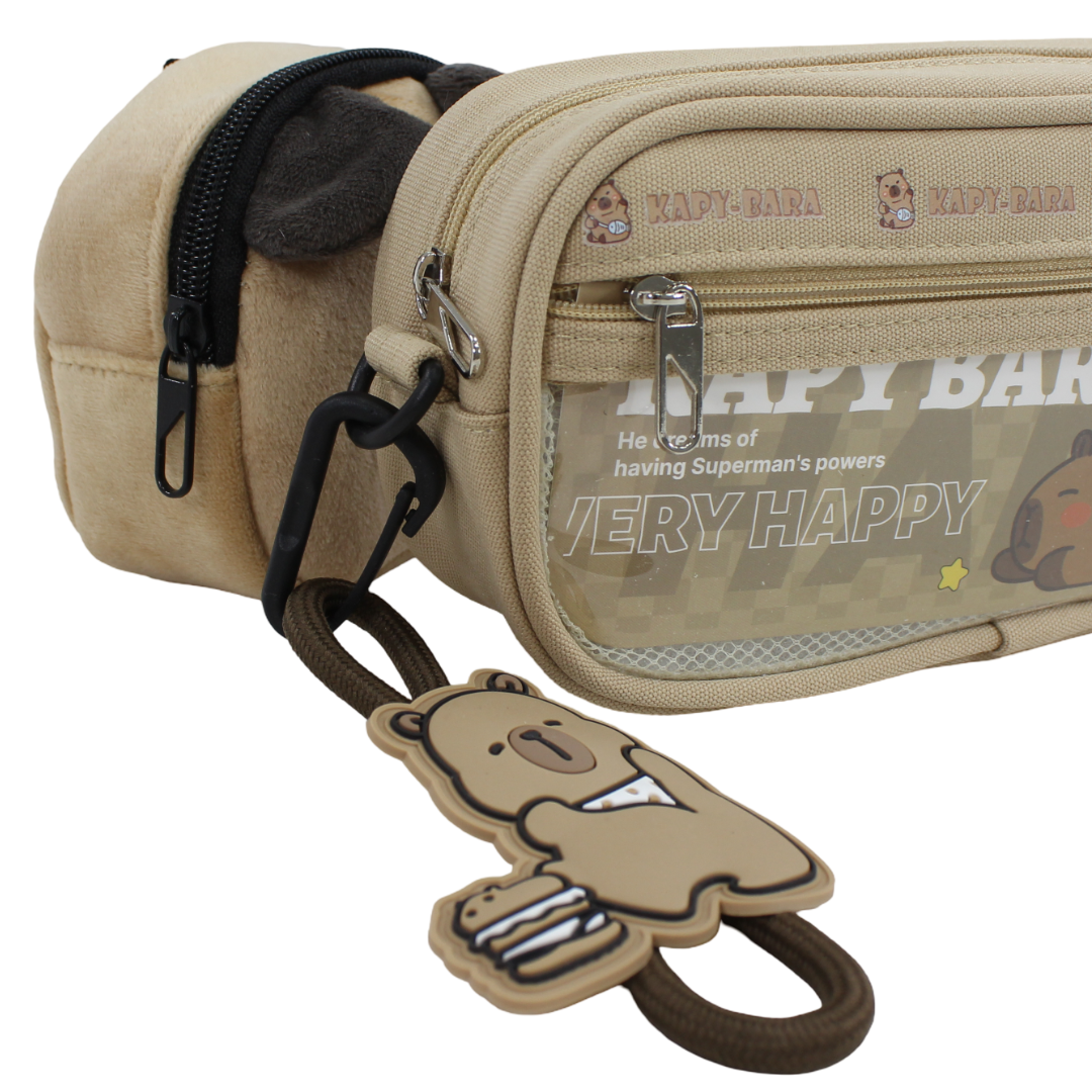 Capybara (Pencil Case + Plush Pouch) – Beige