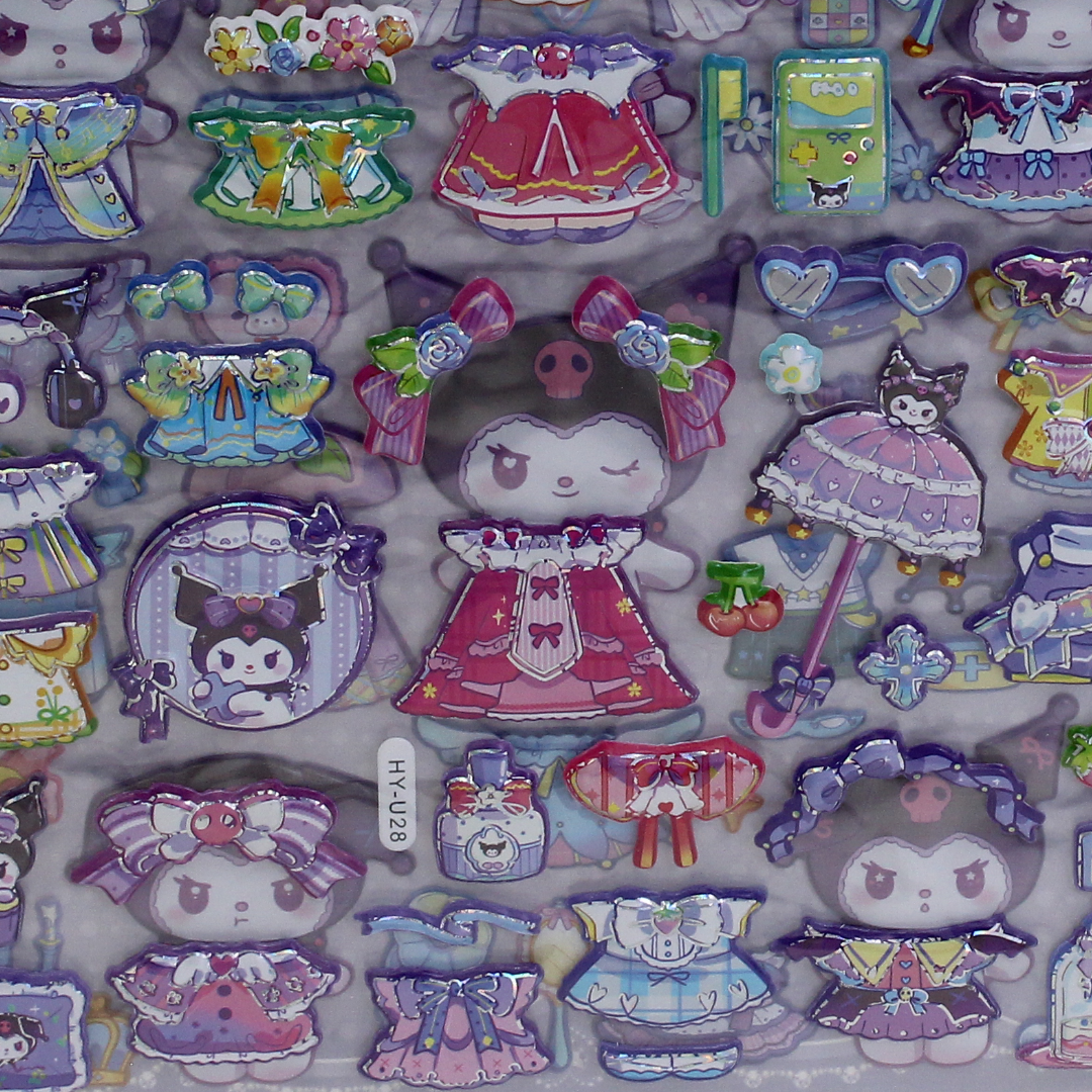 Kuromi 3D Puffy Sticker Set