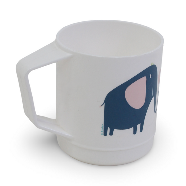 M-Design Lifestyle Mug – White with Elephant Print - School - M Design