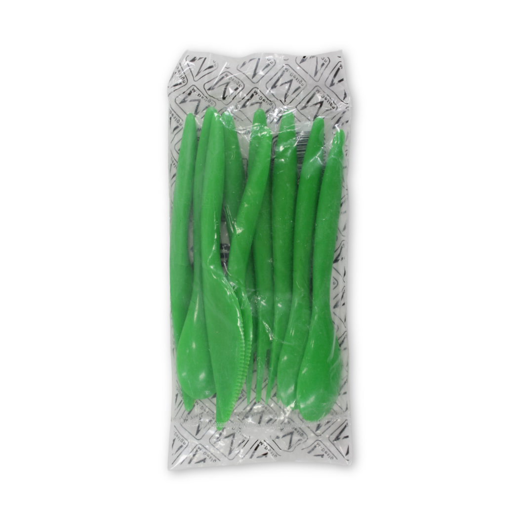 M-Design Cutlery Set (Spoon & Fork & Knife) 9 Pcs – Green - School - M Design