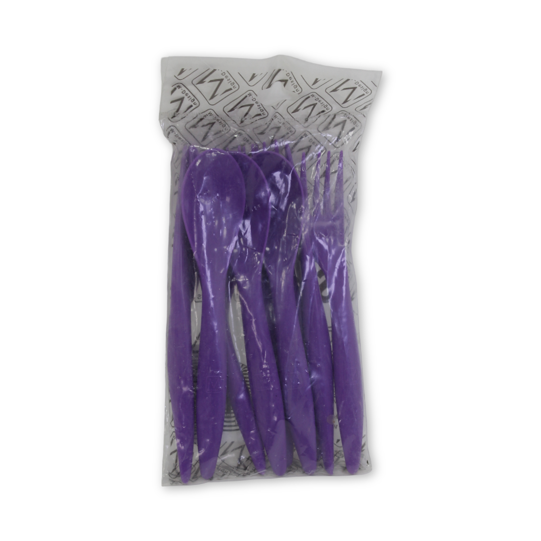 M-Design (Spoon, Fork, and Knife) Set of 9 Pcs  – Purple
