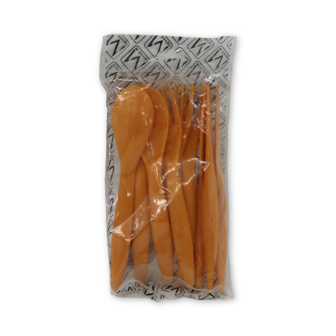 M-Design (Spoon, Fork, and Knife) Set of 9 Pcs  – Orange