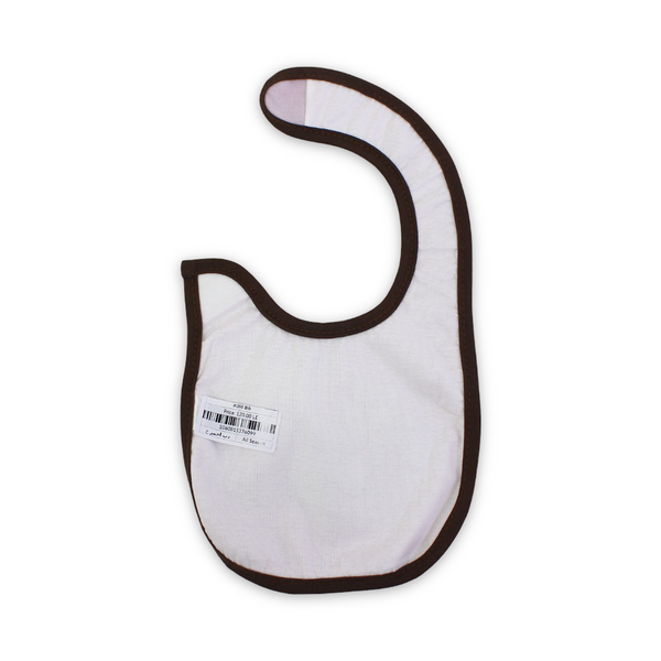 Cotton Baby Bib – Red with Bear Embroidery