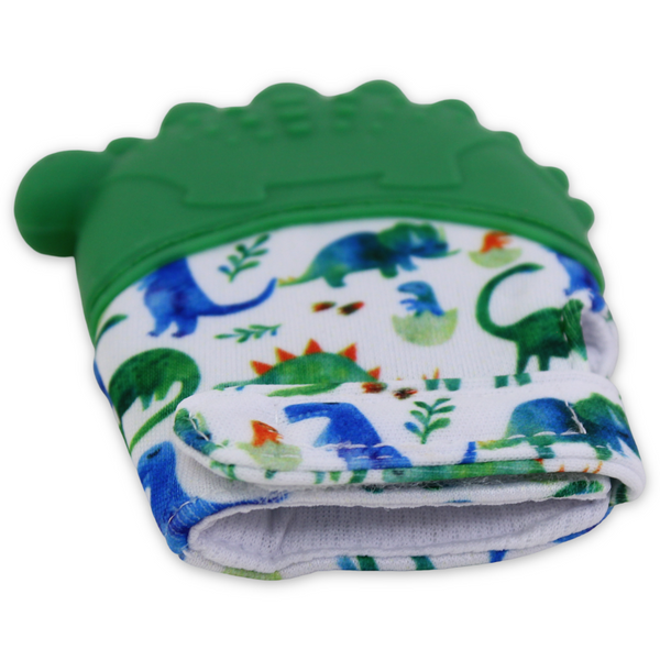 Silicone Baby Teether Gloves – Green Dino
