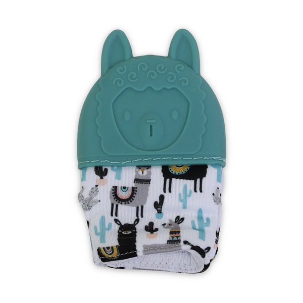 Silicone Baby Teether Gloves – Mint Llama