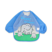 Waterproof Baby Bib – Baby Blue with Elephant Print