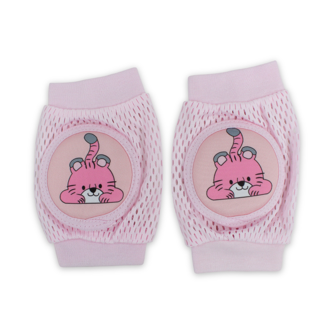 Baby Knee Pads – Pink with Cat Print