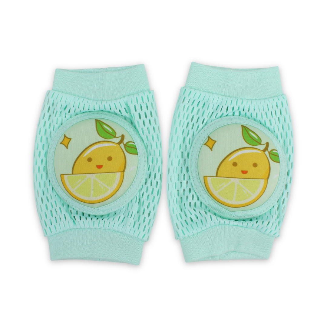 Baby Knee Pads – Mint with Orange Print