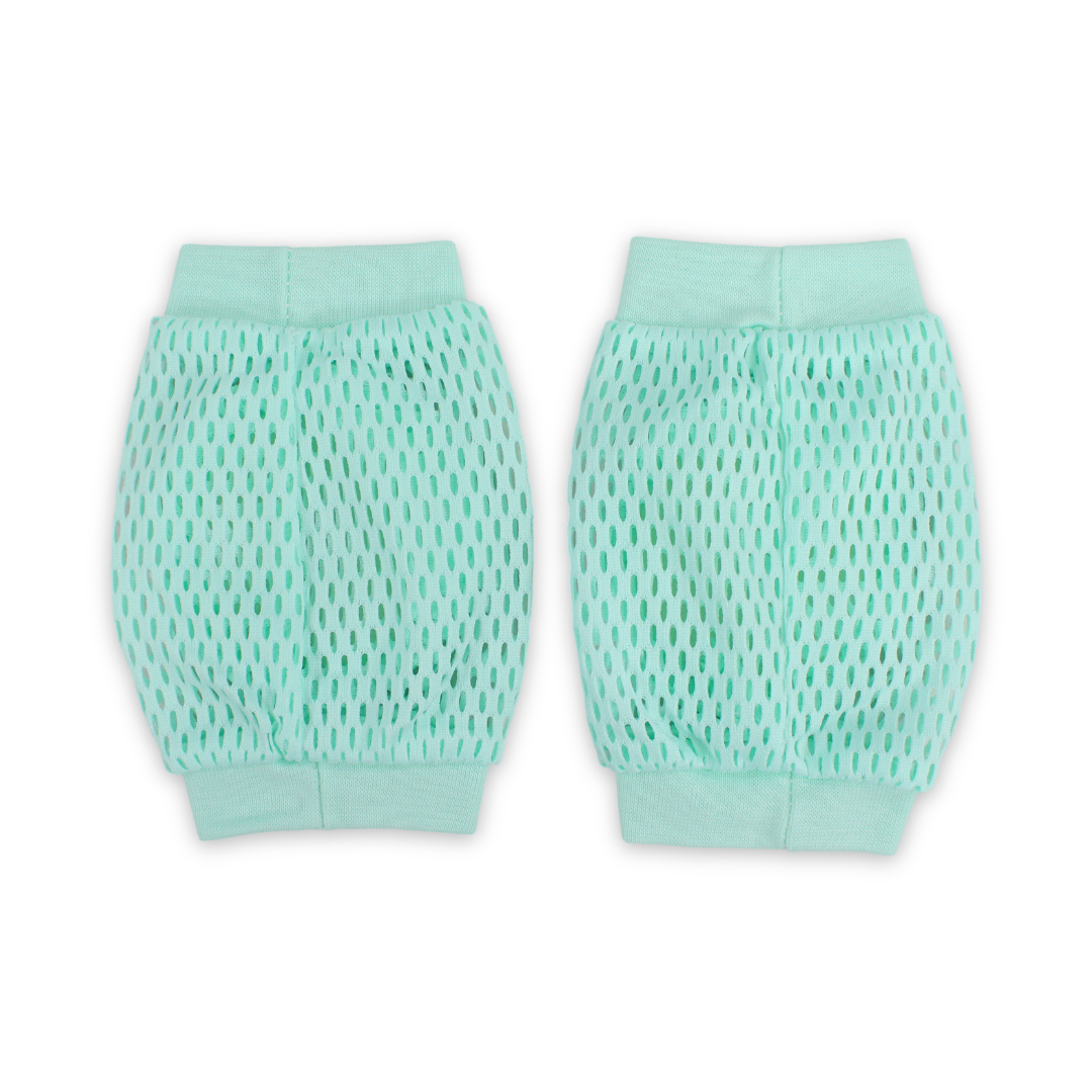 Baby Knee Pads – Mint with Orange Print