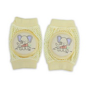 Baby Knee Pads – Yellow with Elephant Print