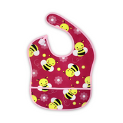 Cotton Baby Bib – Fuchsia with Bees Print