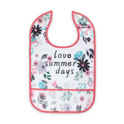 Cotton Baby Bib – White with "Love Summer Days" Print