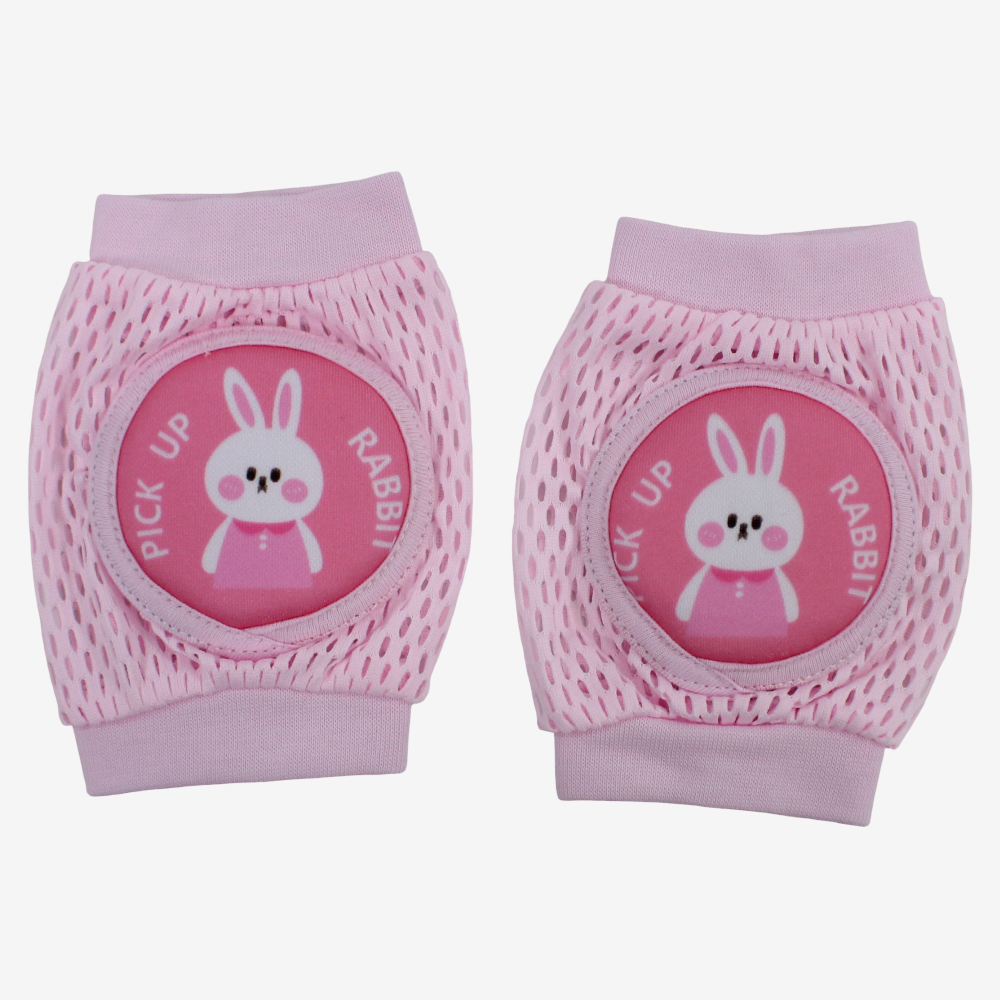 Baby Knee Mesh Pads – Pink with Bunny Design