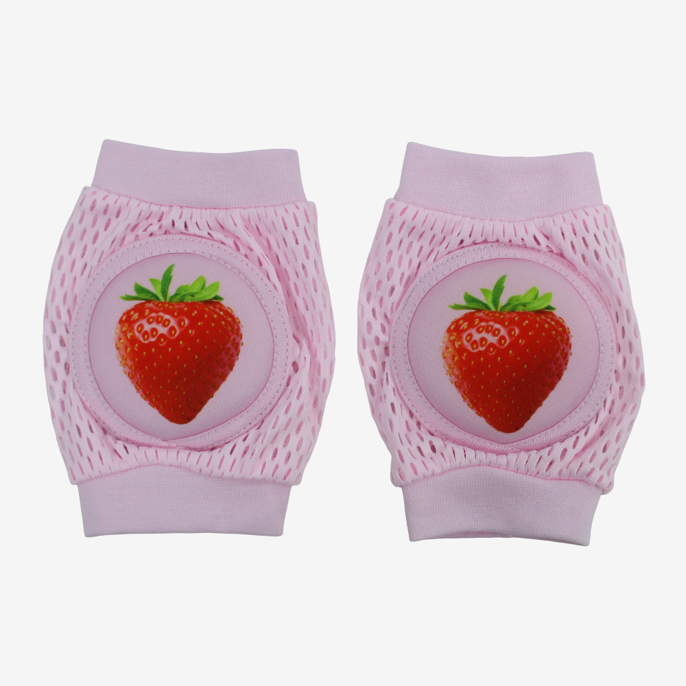 Baby Knee Mesh Pads – Pink with Strawberry Design