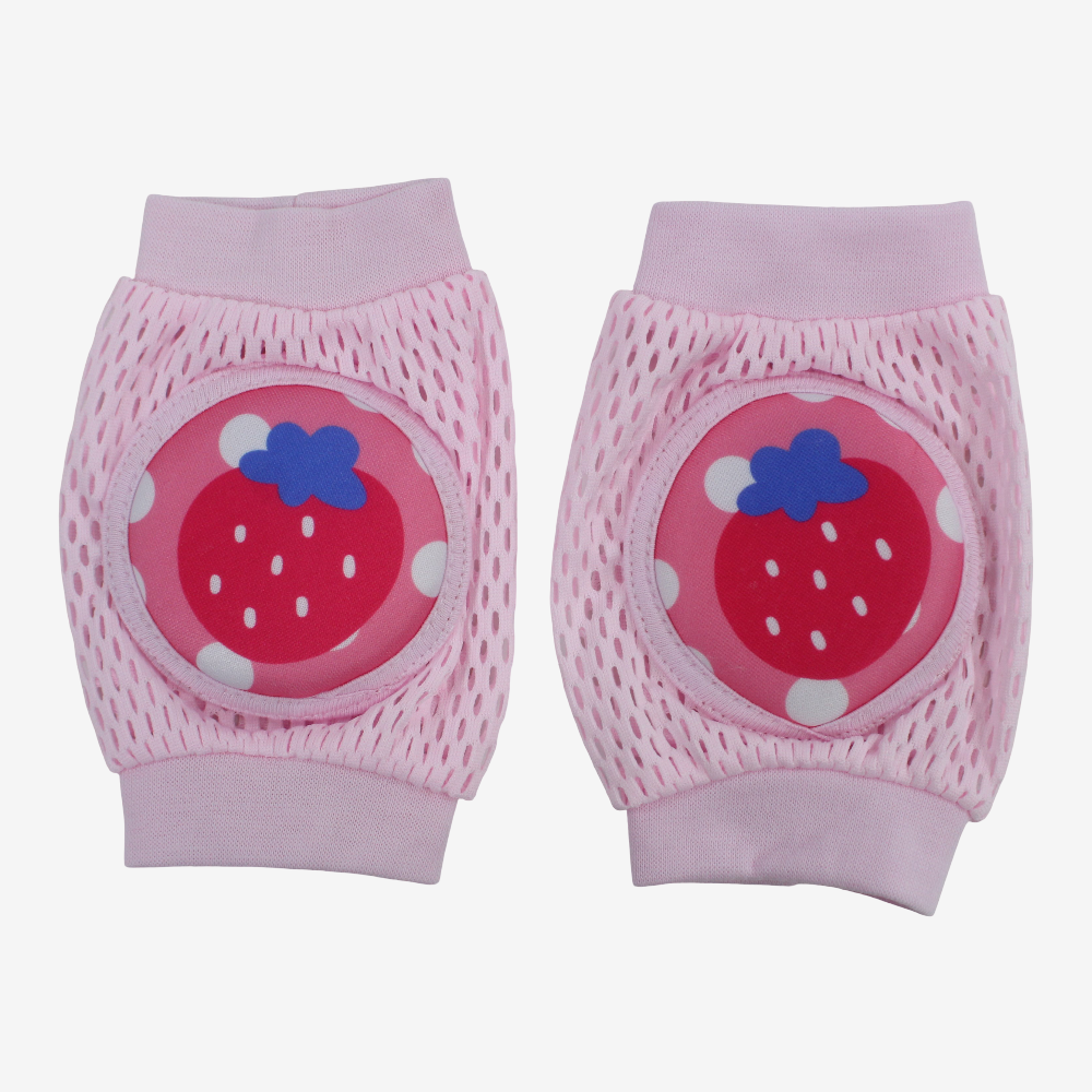 Baby Knee Mesh Pads – Pink with Strawberry Design