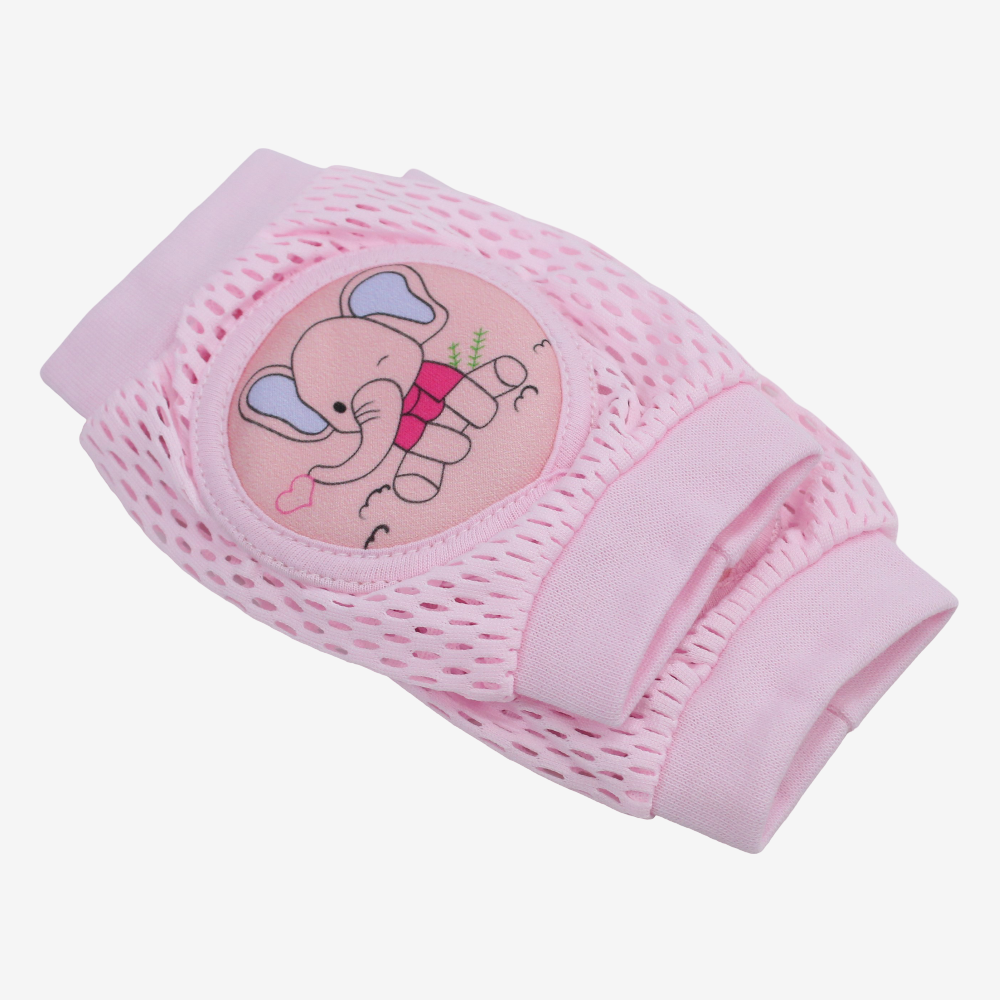 Baby Knee Mesh Pads – Pink with Elephant Design