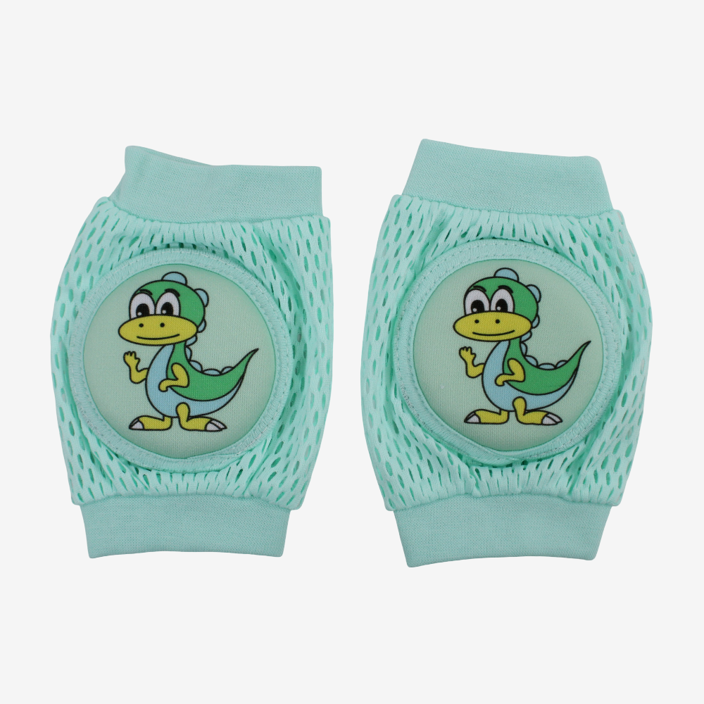 Baby Knee Mesh Pads – Mint with Dinosaur Design
