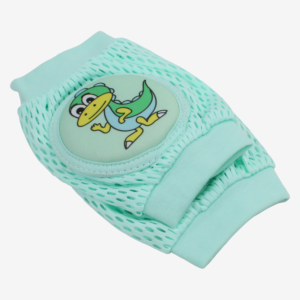 Baby Knee Mesh Pads – Mint with Dinosaur Design