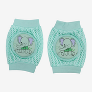 Baby Knee Mesh Pads – Mint with Elephant Design