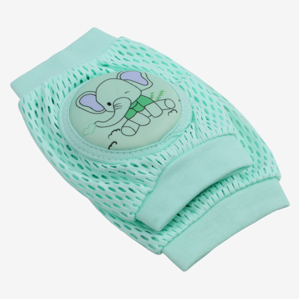 Baby Knee Mesh Pads – Mint with Elephant Design