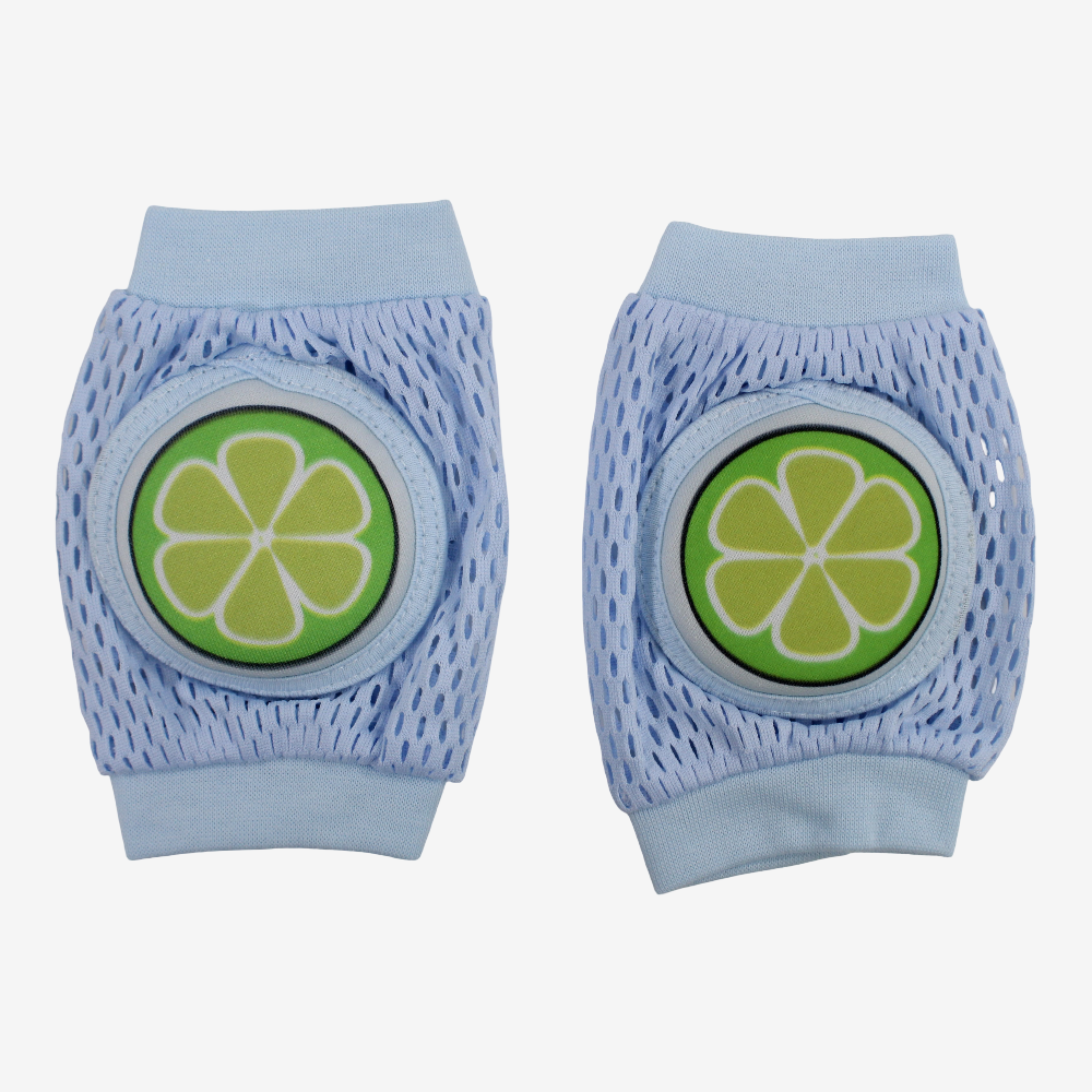 Baby Knee Mesh Pads – Light Blue with Lemon Design