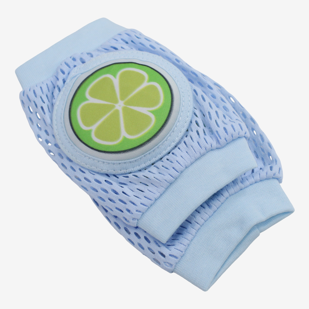 Baby Knee Mesh Pads – Light Blue with Lemon Design