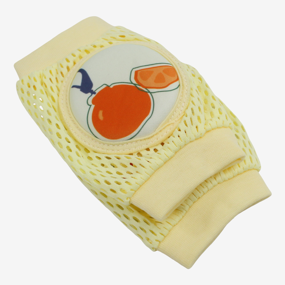 Baby Knee Mesh Pads – Yellow with Orange Design
