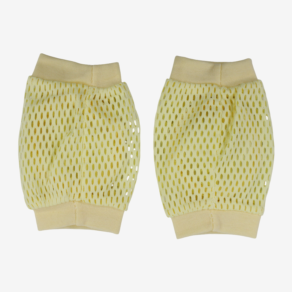 Baby Knee Mesh Pads – Yellow with Orange Design