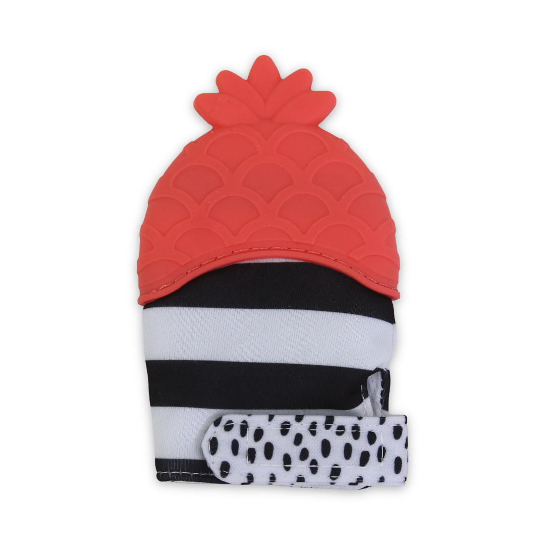 Silicone Baby Teether Gloves – Orange Pineapple - Baby Essentials - Bella Bambino