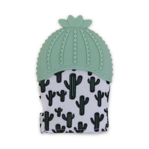 Silicone Baby Teether Gloves – Mint Cactus