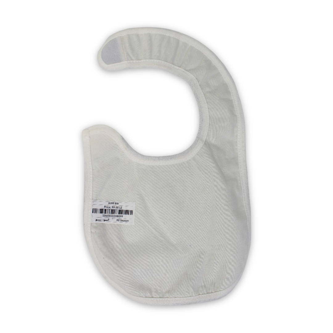 Cotton Baby Bib – Black with Tuxedo Design