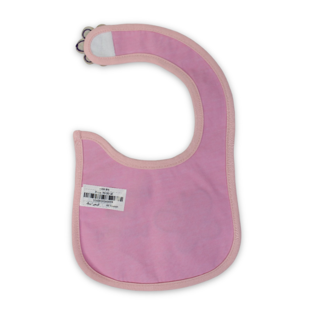 Cotton Baby Bib – White with "Mommy's Little Butterfly" Embroidery