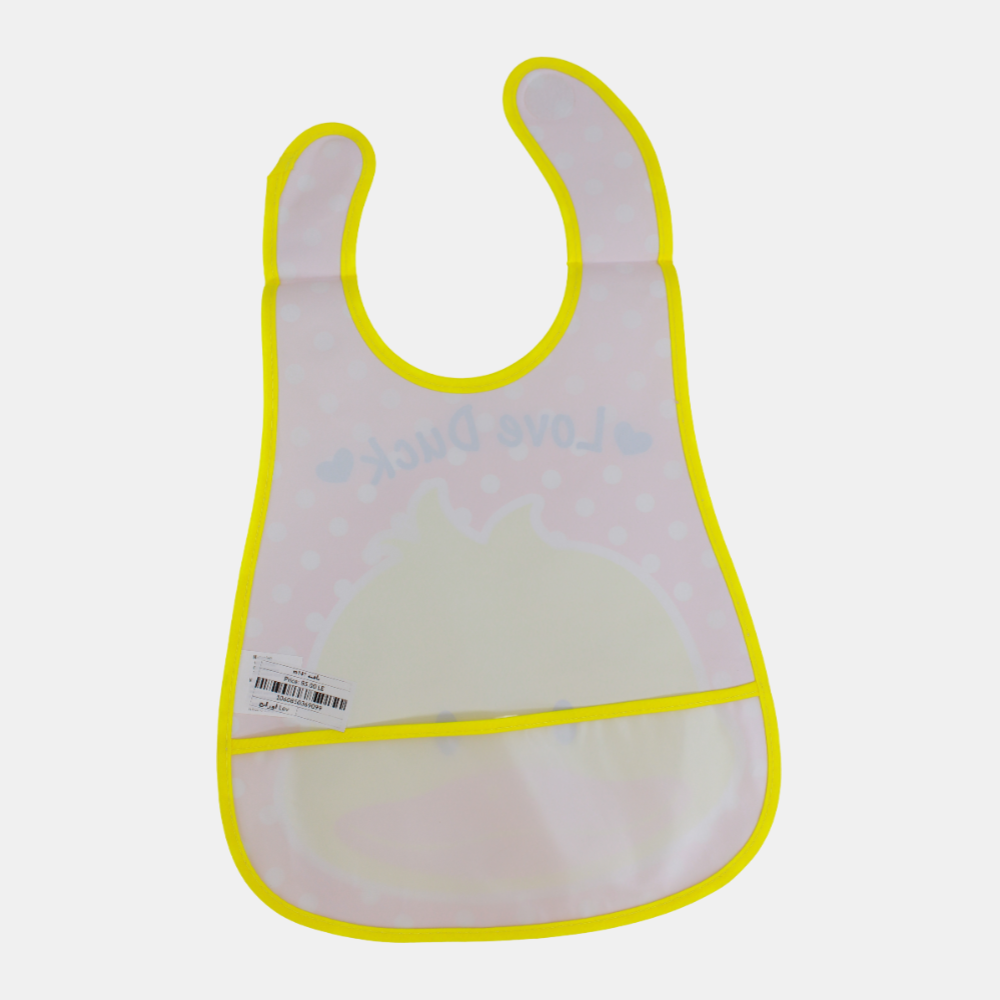 Baby Bib – Orange with Lovely Duckling Design